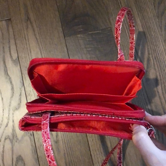 Red Snake Skin Print Side Purse - Picture 3 of 3